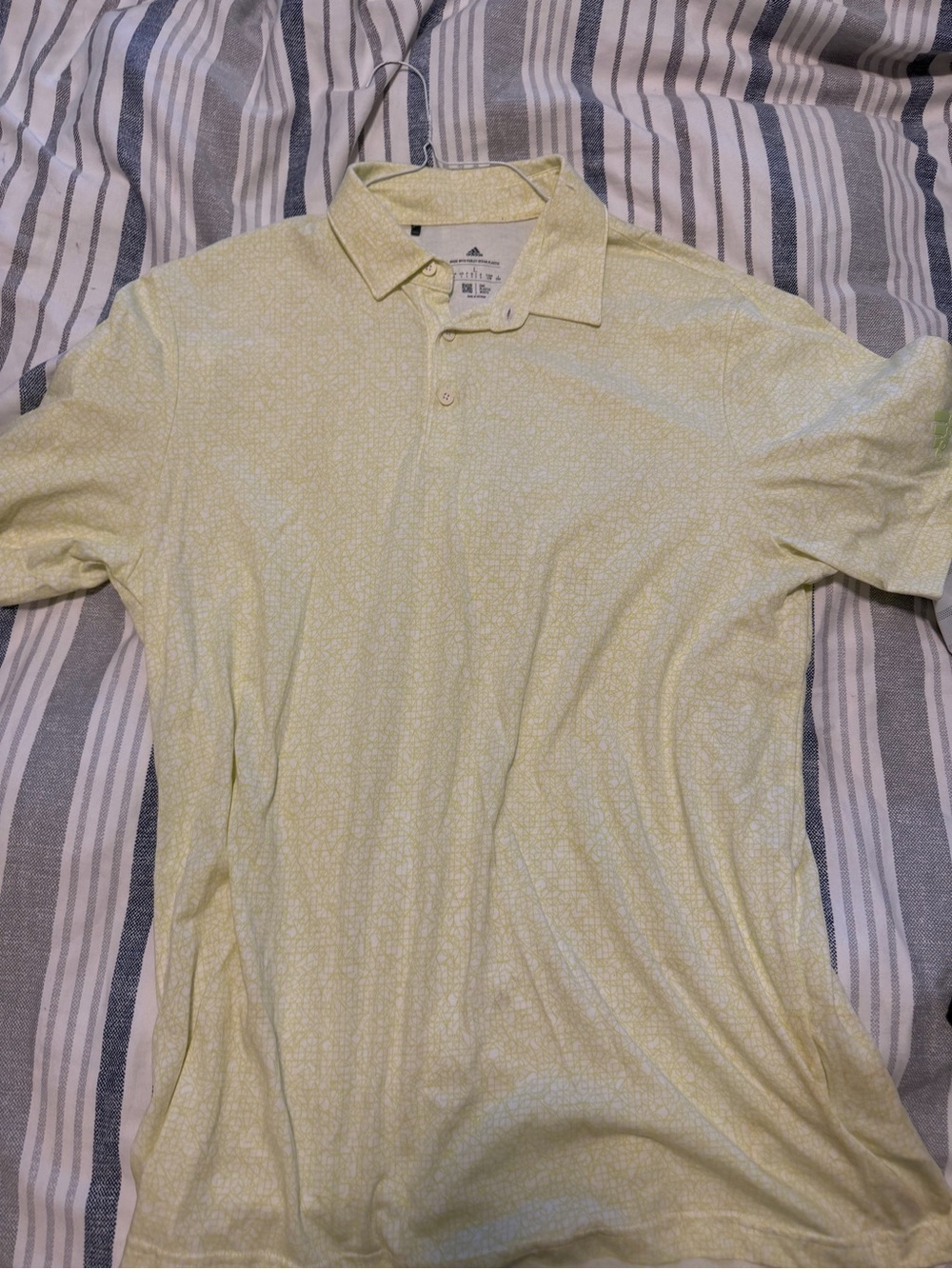 adidas Men's Pale Yellow Polo Shirt